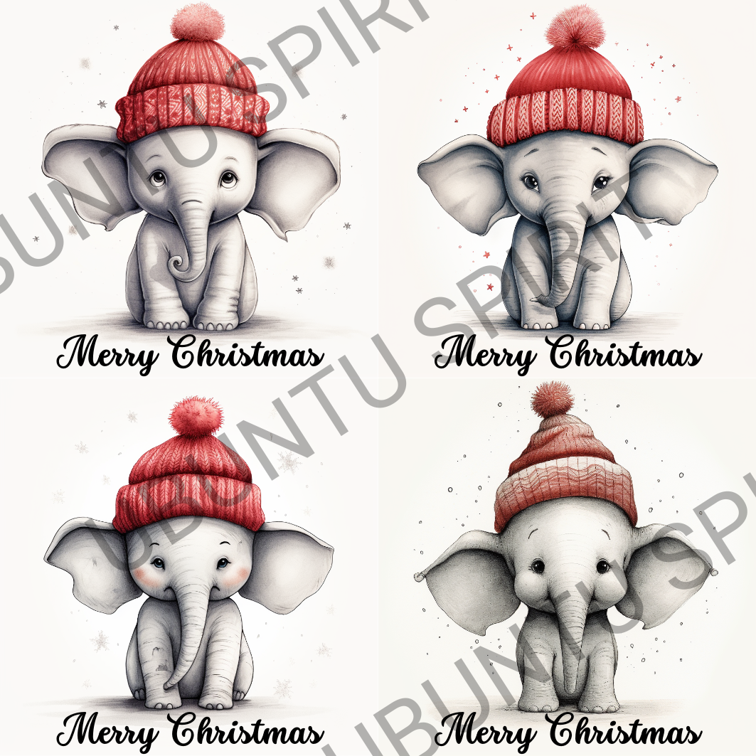 Cute Little Christmas Elephants Coasters