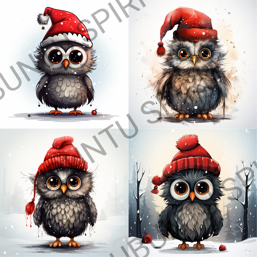 Cute Little Christmas Owl Coasters