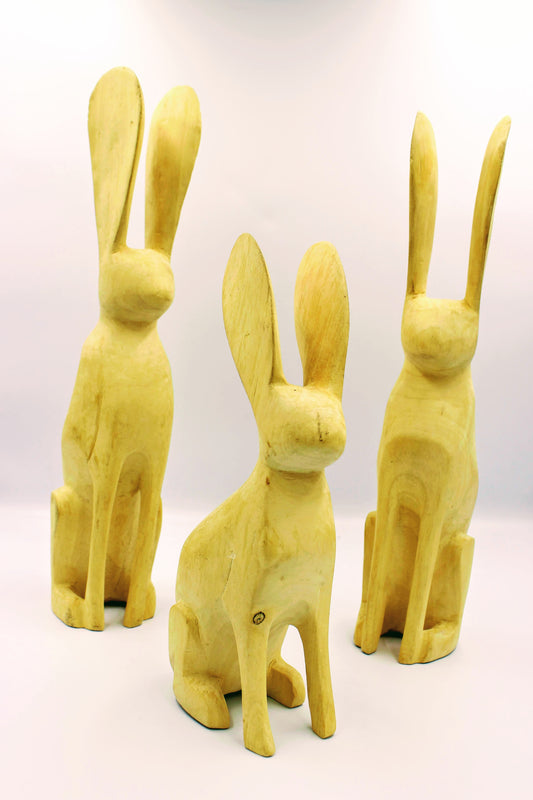 Hand Carved Wooden Bunny