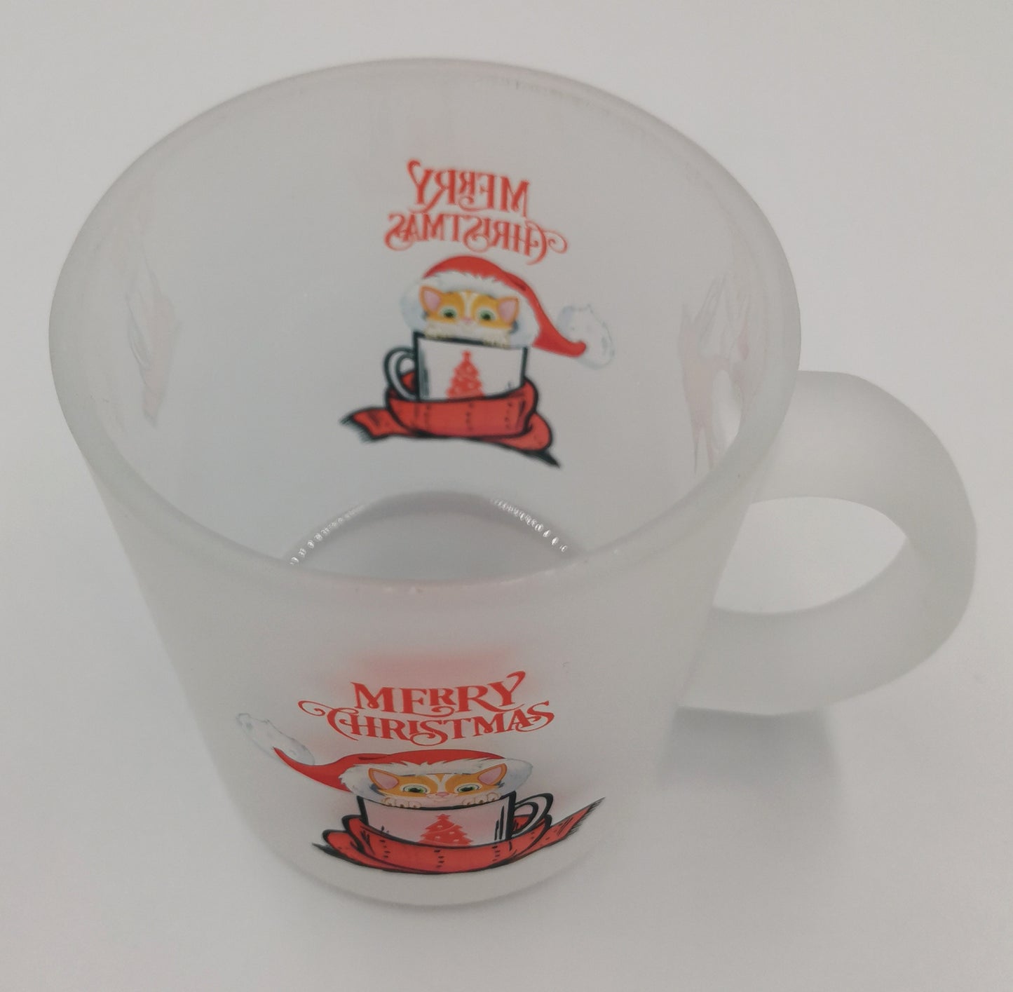 Christmas Cat Glass Mug