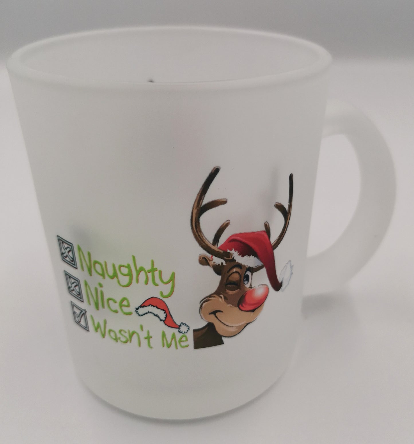 Reindeer's List Glass Mug
