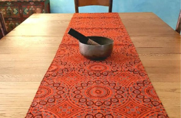 Table Runner - Orange Mandala