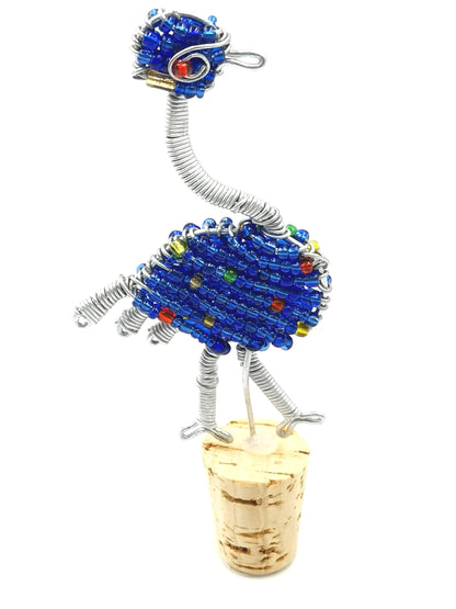 African Beaded Ostrich Wine Stopper